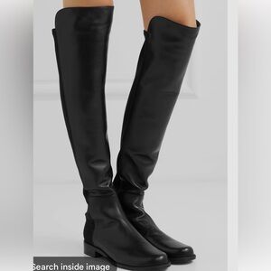 Black leather Stuart Weitzman 5050 boot.